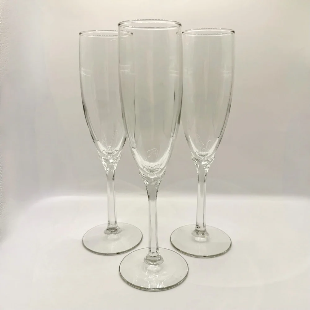 Libbey Domaine Clear Champagne Flutes - Hexagonal Stem 8 7/8